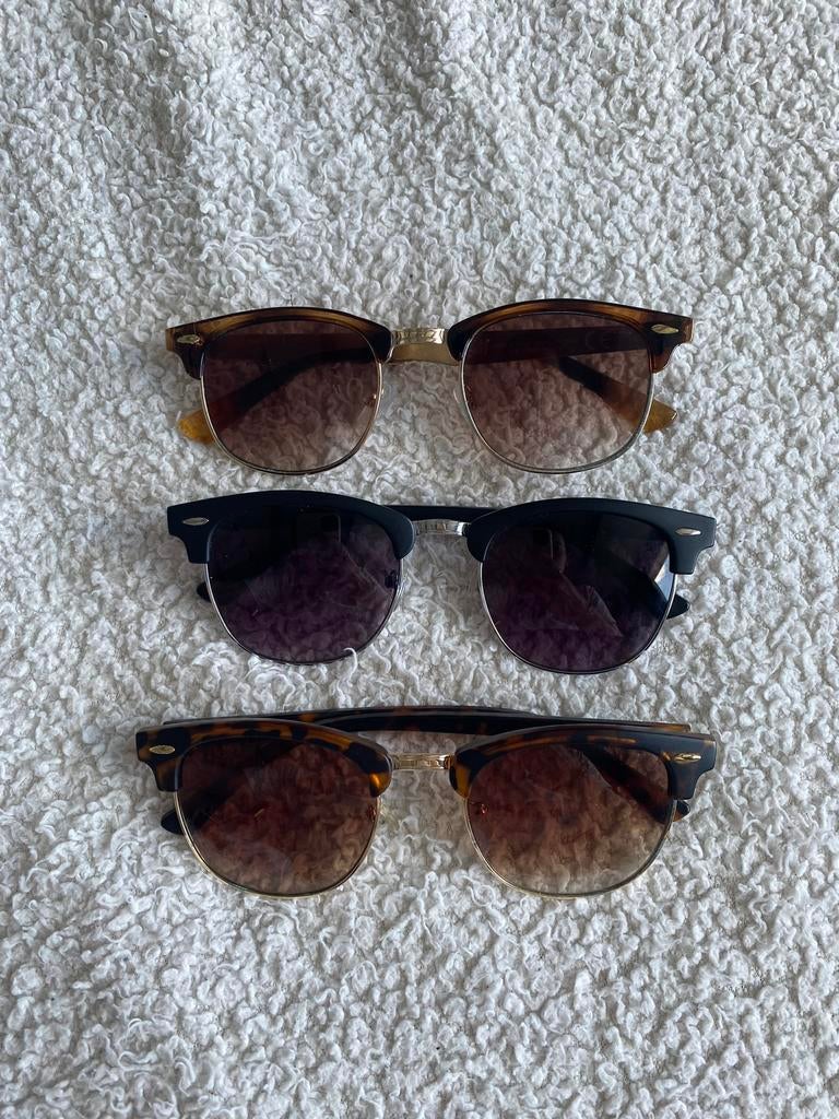 3x zonnebrillen bruin/zwart H&M en C&A, Overige merken, Zonnebril, Zwart, Ophalen of Verzenden