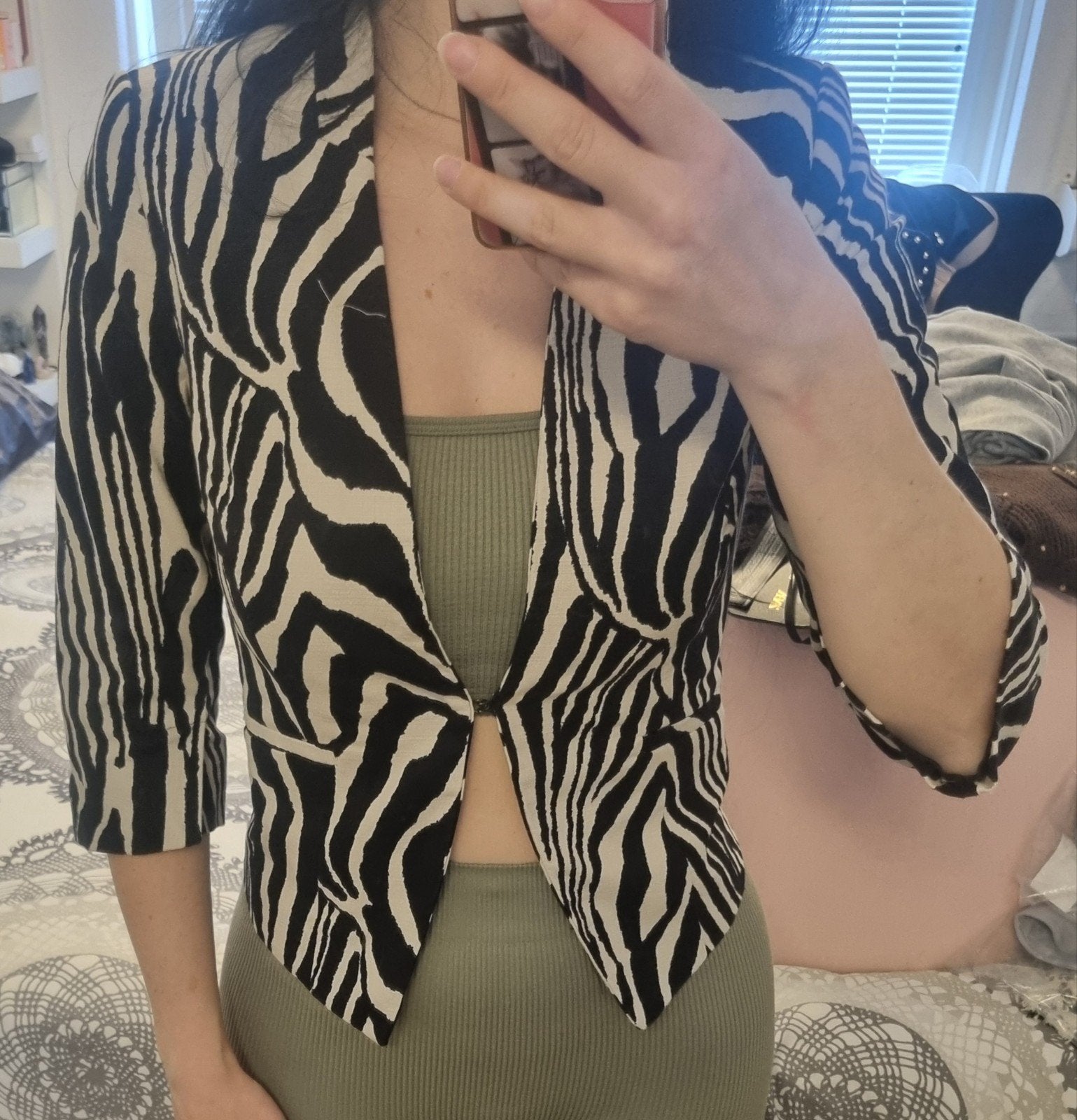 leuke blazer met zebraprint, Ophalen, H&M, Zwart, Zo goed als nieuw