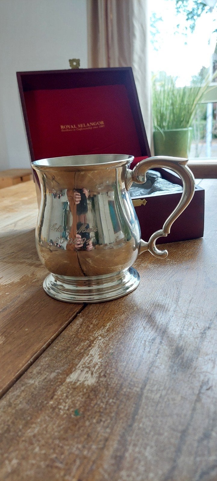 Royal Selangor Tinnen Beker in Geschenkdoos, Antiek en Kunst, Ophalen of Verzenden, Zilver