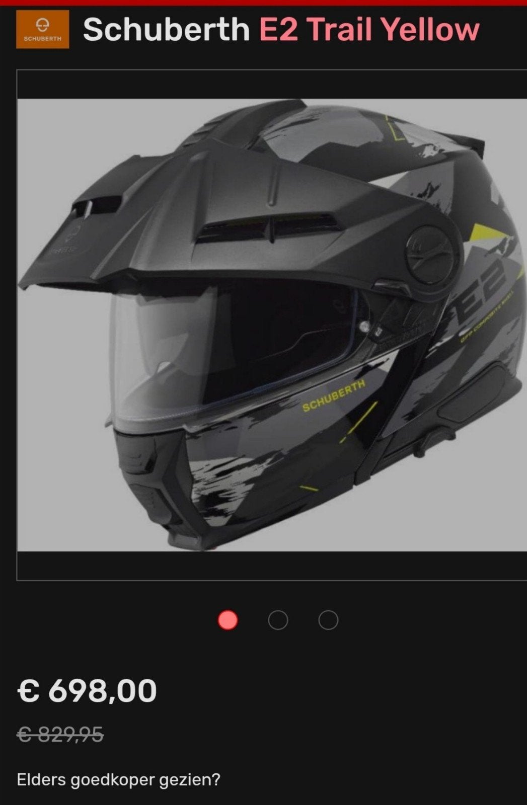 Schuberth E2 Trail Yellow Systeemhelm maat m nieuw, Motoren, Ophalen, Nieuw met kaartje, Systeemhelm, Overige merken