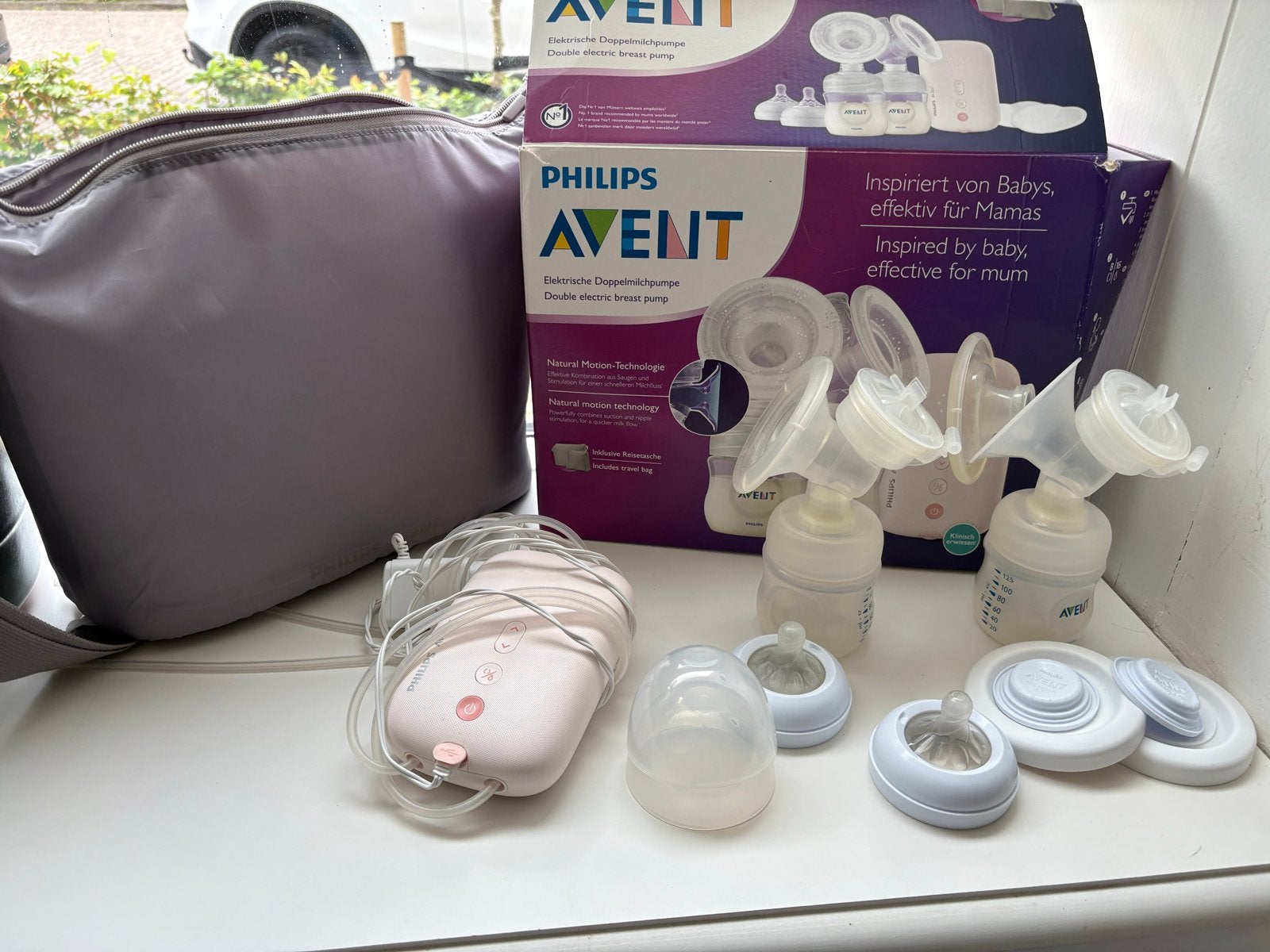 Philips Avent Dubbele Elektrische Borstkolf met tas, Gebruikt, Borstkolf, Philips Avent, Ophalen