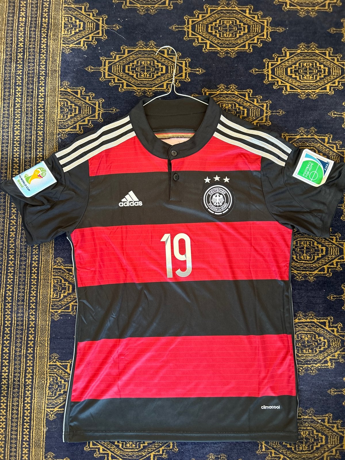 Duitsland WK 2014 Thuisshirt Götze #19 Maat M, Sport en Fitness, Maat M, Verzenden, Zo goed als nieuw, Shirt