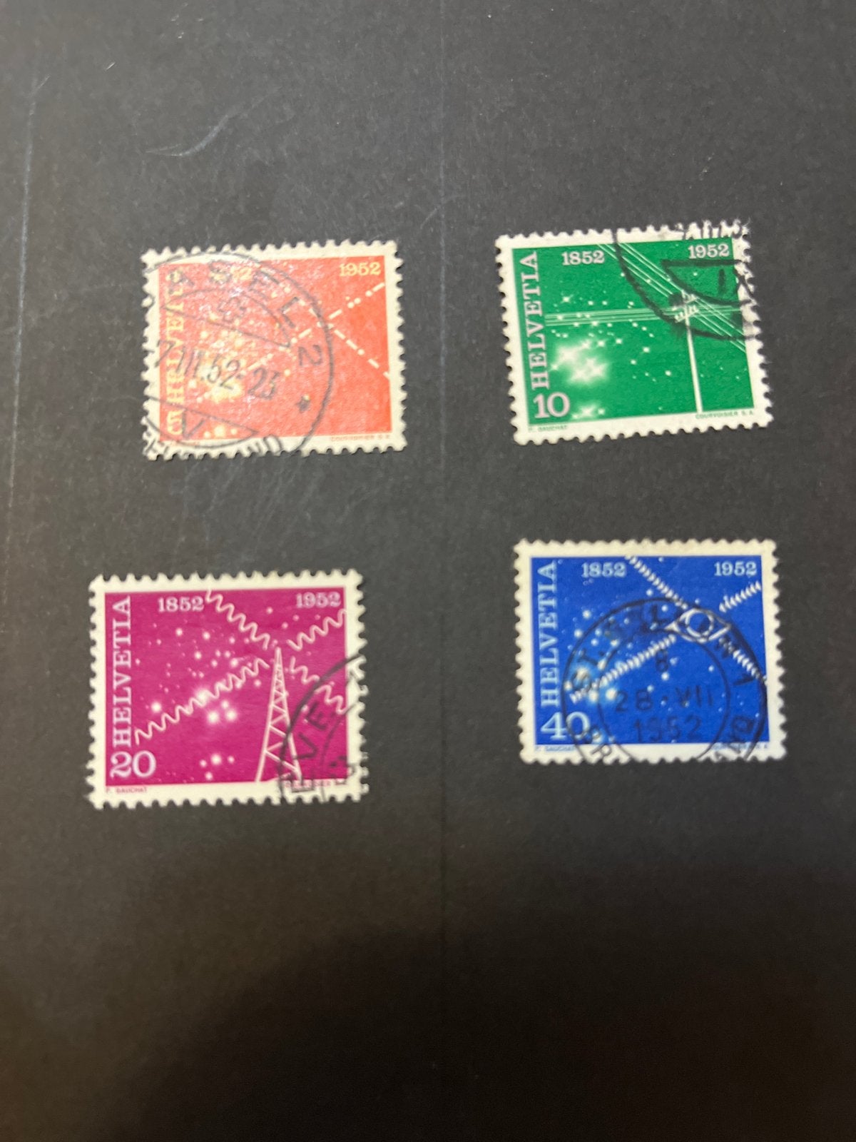 1952 - Helvetia set compleet gestempeld michel 566-569, Postzegels en Munten, Ophalen of Verzenden, Gestempeld