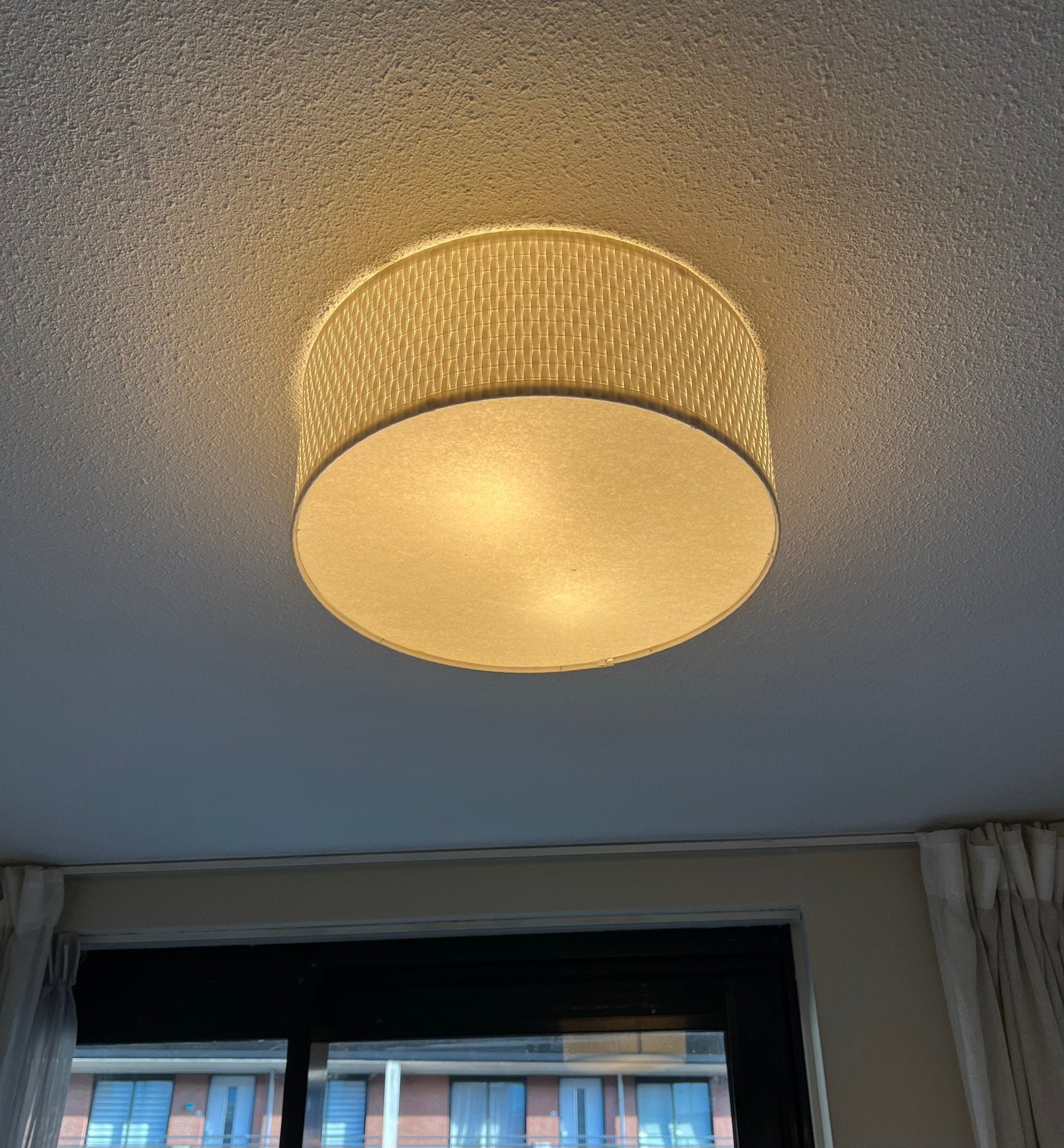 2x Ikea Alang plafondlampen - wit, Ophalen of Verzenden, Zo goed als nieuw, Metaal