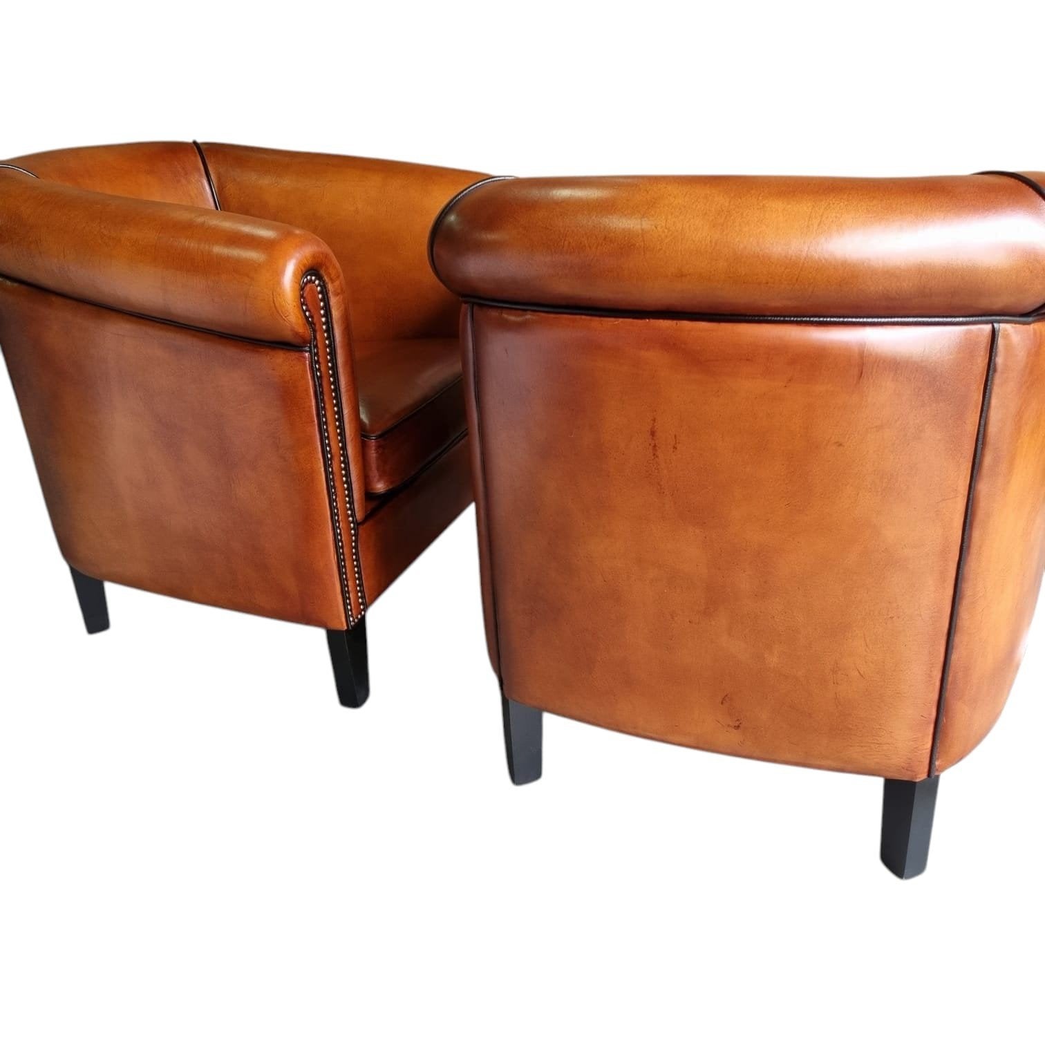 2x Chesterfield fauteuil Cognac + BEZORGING GRATIS, Onbekend, Nieuw, Ophalen of Verzenden, Onbekend