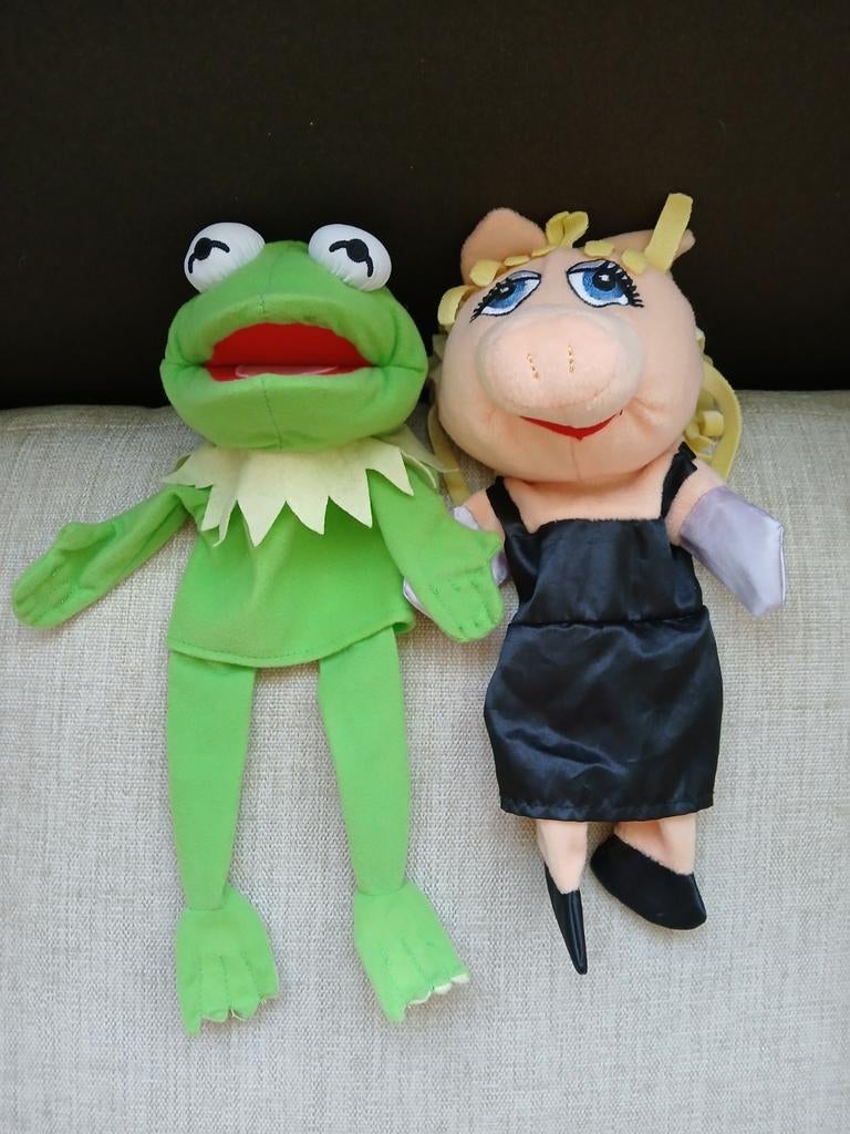 Muppets handpoppen Disney Kermit en Miss Piggy, Ophalen of Verzenden, Zo goed als nieuw, Overige typen, Disney