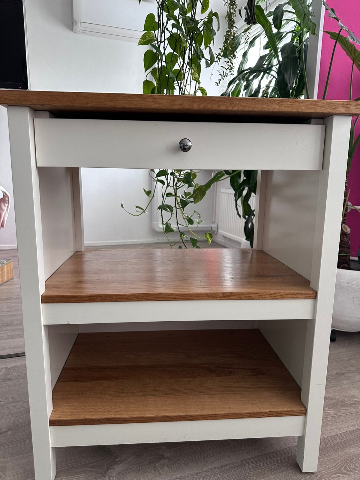 TORNVIKEN Kitchen island, off-white/oak, 72x52 cm, Ophalen