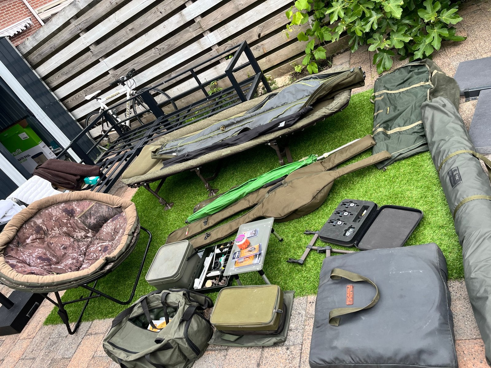 Complete visuitrusting van topmerken (Nash, Trakker, Shimano, Watersport en Boten, Hengelsport | Algemeen, Ophalen, Zo goed als nieuw