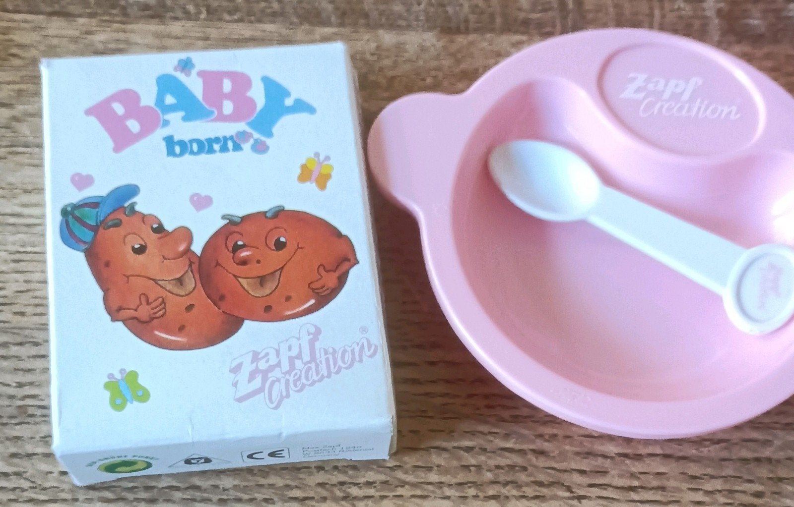baby Born bordje lepeltje en pap. vintage, Verzenden, Accessoires