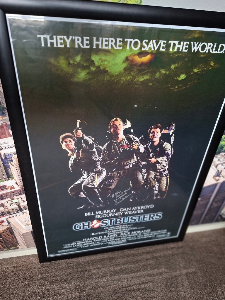 👻Originele Ghostbusters poster gesigneerd door Ernie Hudson, Rechthoekig Staand, Deurposter of groter, Ophalen of Verzenden, Zo goed als nieuw