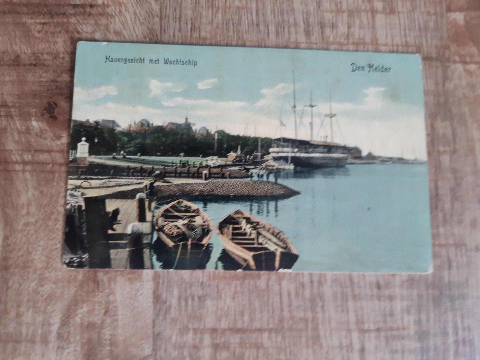 Ansichtkaart Den Helder Havengezicht Wachtschip 1908, Ophalen of Verzenden