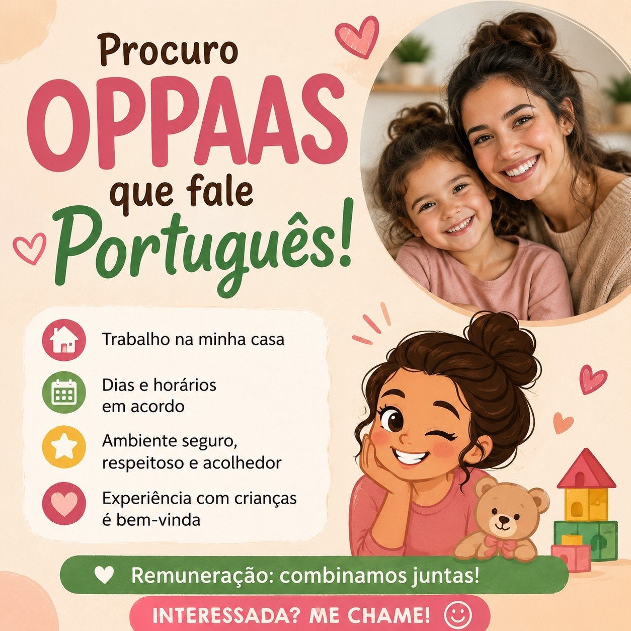 Gezocht: Braziliaanse/Portugeessprekende oppas (18+)