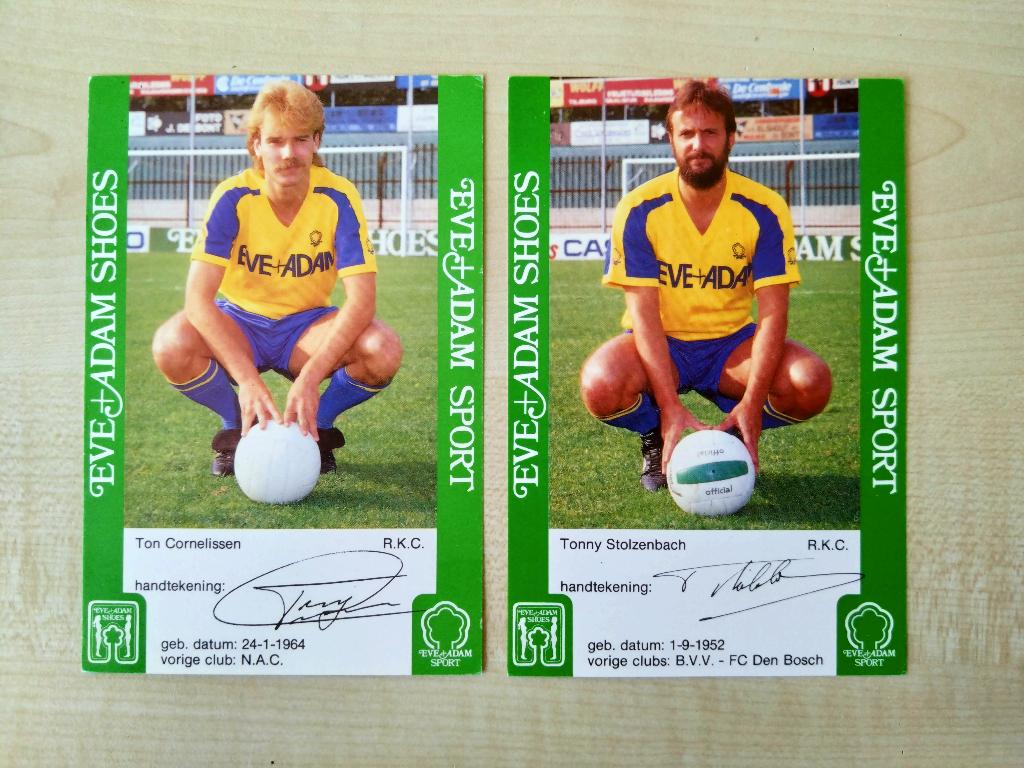 Spelerskaart Cornelissen en Stolzenbach RKC 1985-1986, Verzamelen, Sportartikelen en Voetbal, Verzenden, Zo goed als nieuw, Overige binnenlandse clubs
