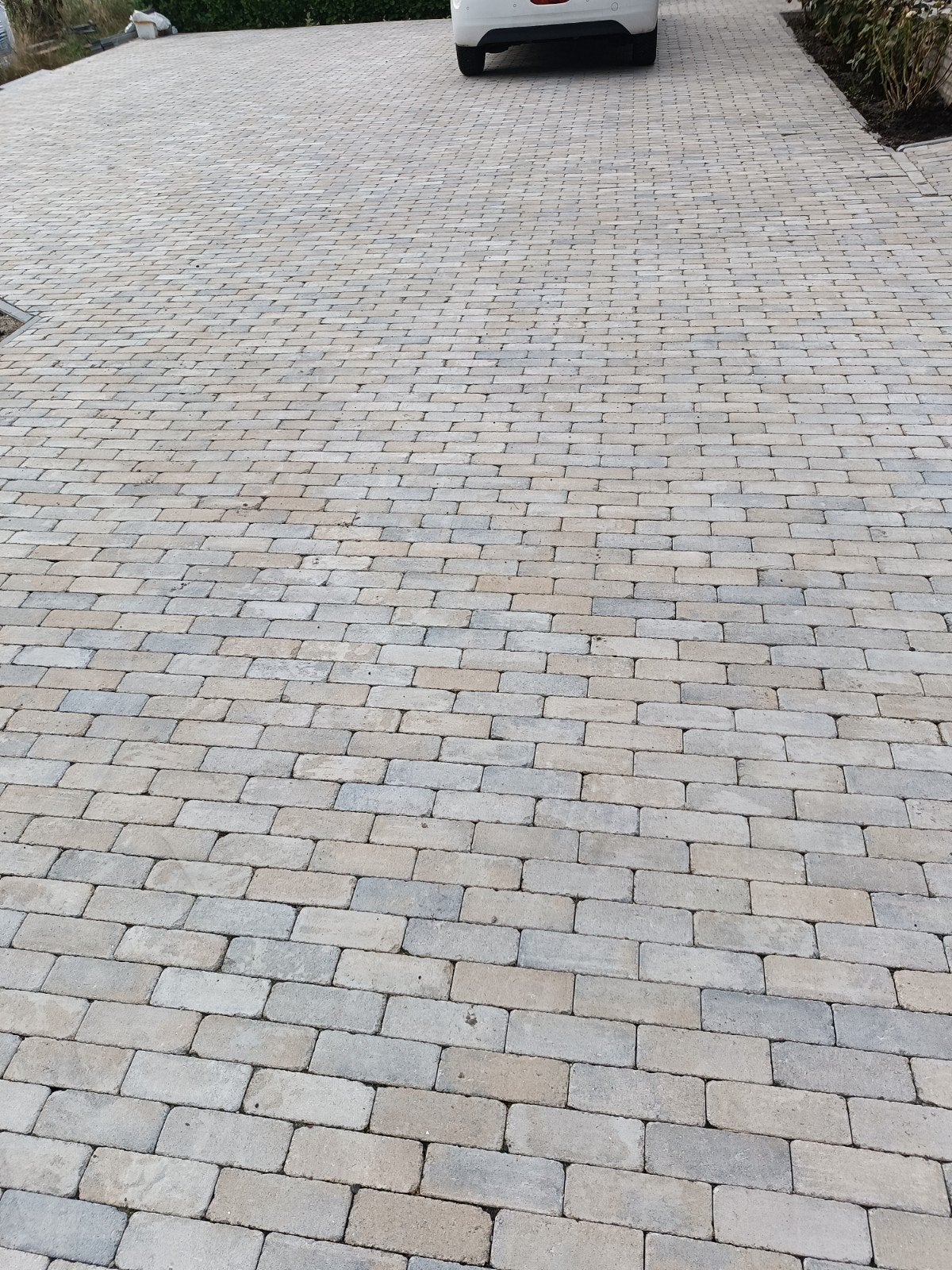 Nieuw 57,12 m2 stonique trommel waalformaat 7 cm musselkalk, Ophalen, Klinkers, Nieuw, 10 m² of meer