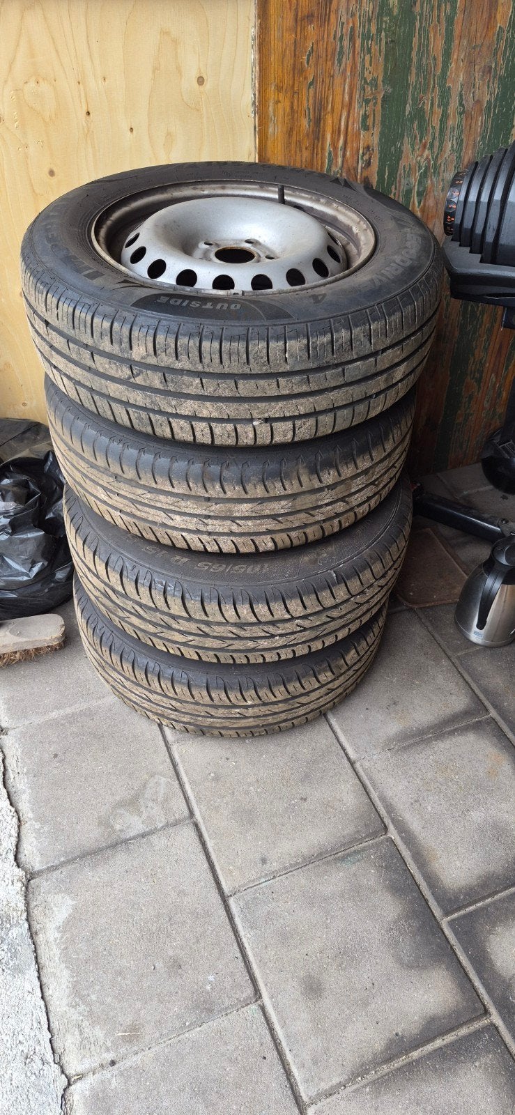 4x Imperial EcoDriver 4 zomerbanden op stalen velg 195/65R15, Ophalen, Gebruikt