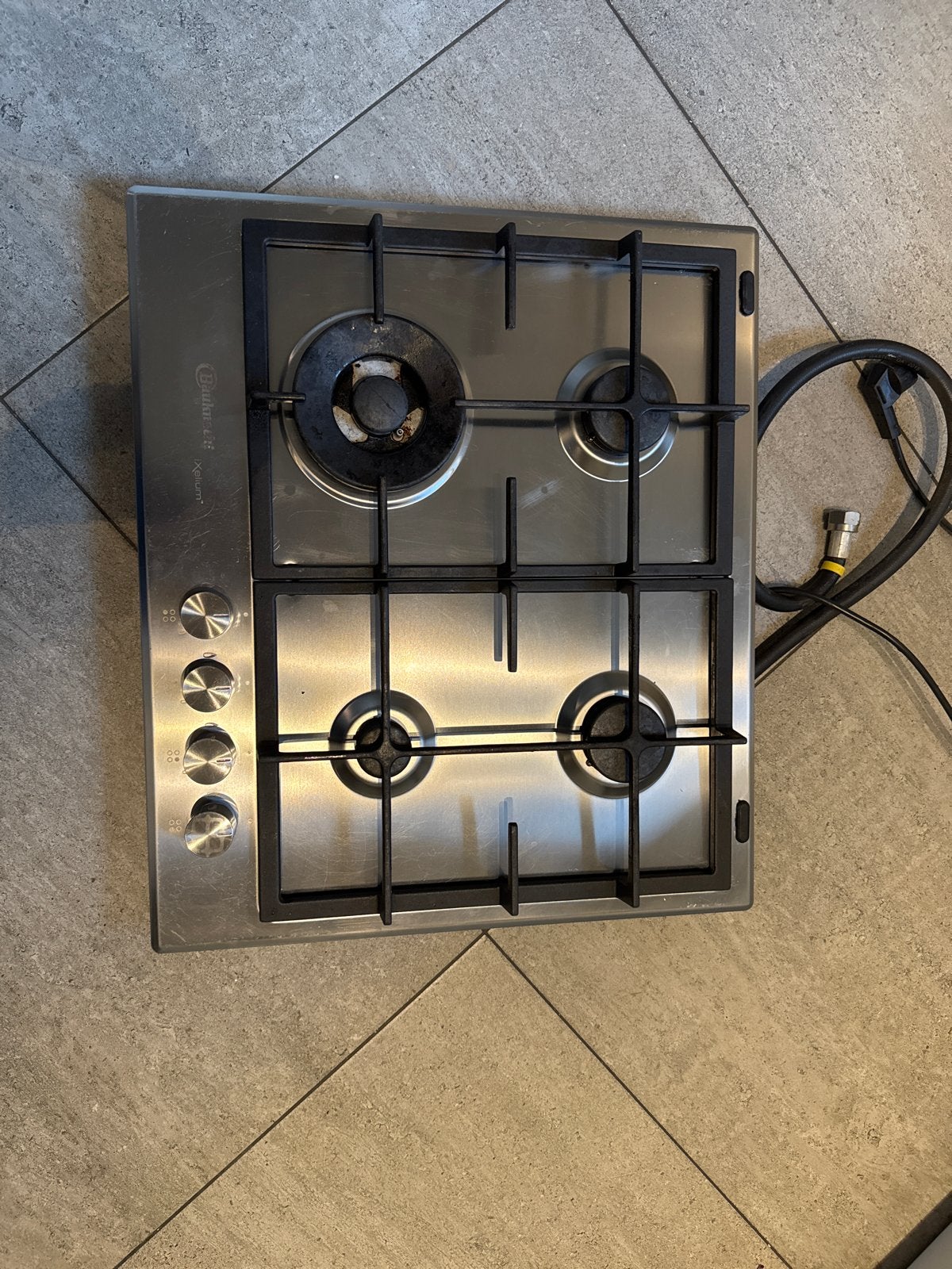 Inbouw gaskookplaat 60cm met gasslang, Ophalen, Gebruikt, 4 kookzones, Inbouw