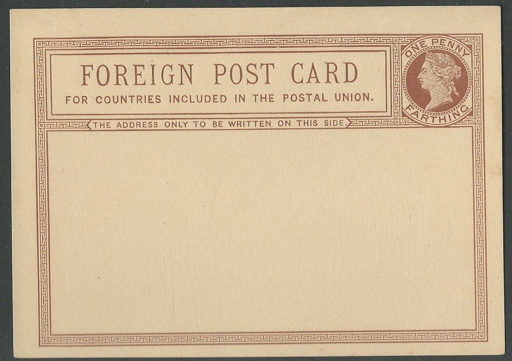 ENGELAND 1875 QV 1 1/4d. red-brown on buff Postcard, MINT., Postzegels en Munten, Postzegels | Europa | UK, Verzenden, Postfris