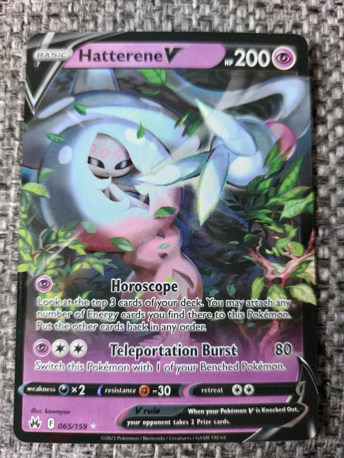 Nieuwe Hatterene V Pokémon kaart (065/159), Ophalen of Verzenden, Nieuw, Losse kaart
