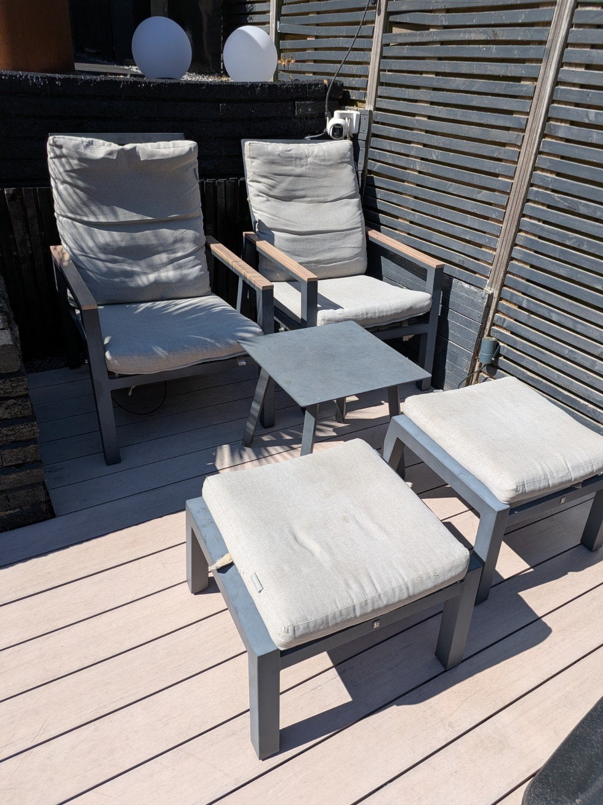 Intratuin aluminium tuinset met kussens, 4 zitplaatsen, Gebruikt, Aluminium, Ophalen of Verzenden