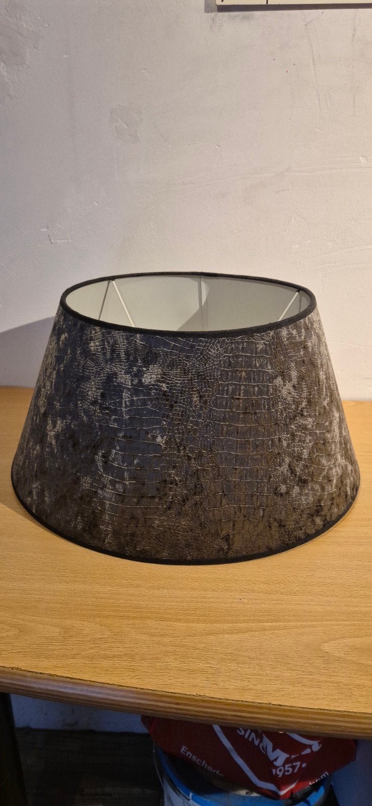 taupe lampenkap, Ophalen, 24 cm, Rond, Zo goed als nieuw