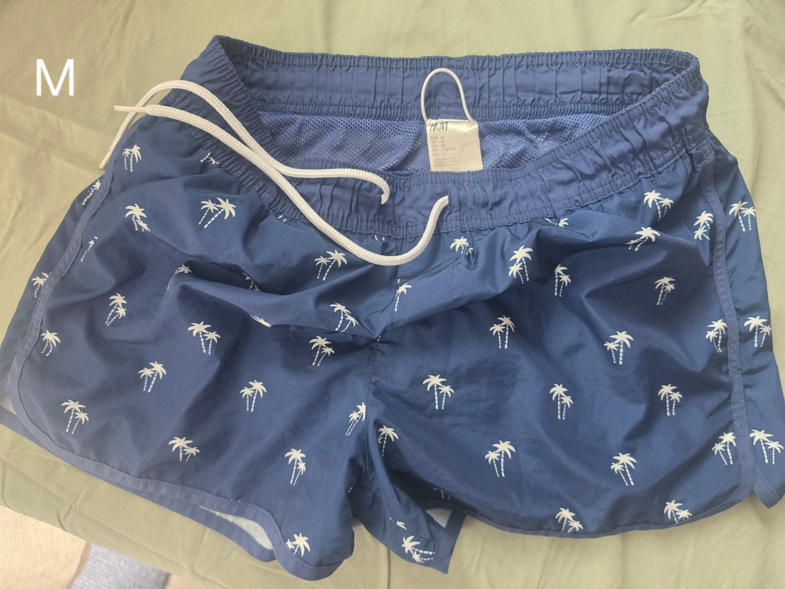Blauwe zwemshort met palmboomprint - Maat M, Kleding | Heren, Badmode en Zwemkleding, Onbekend, Ophalen of Verzenden, Zwemshort