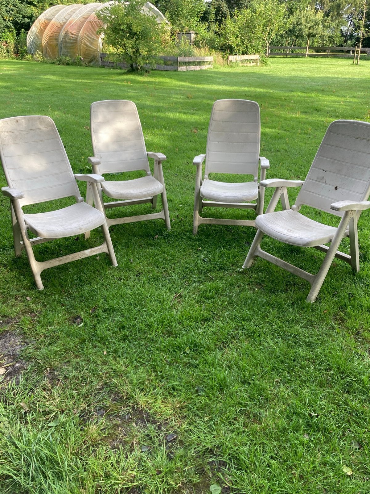 4x Verstelbare Tuinstoelen - Gebruikt, Ophalen, Gebruikt, Kunststof, Verstelbaar