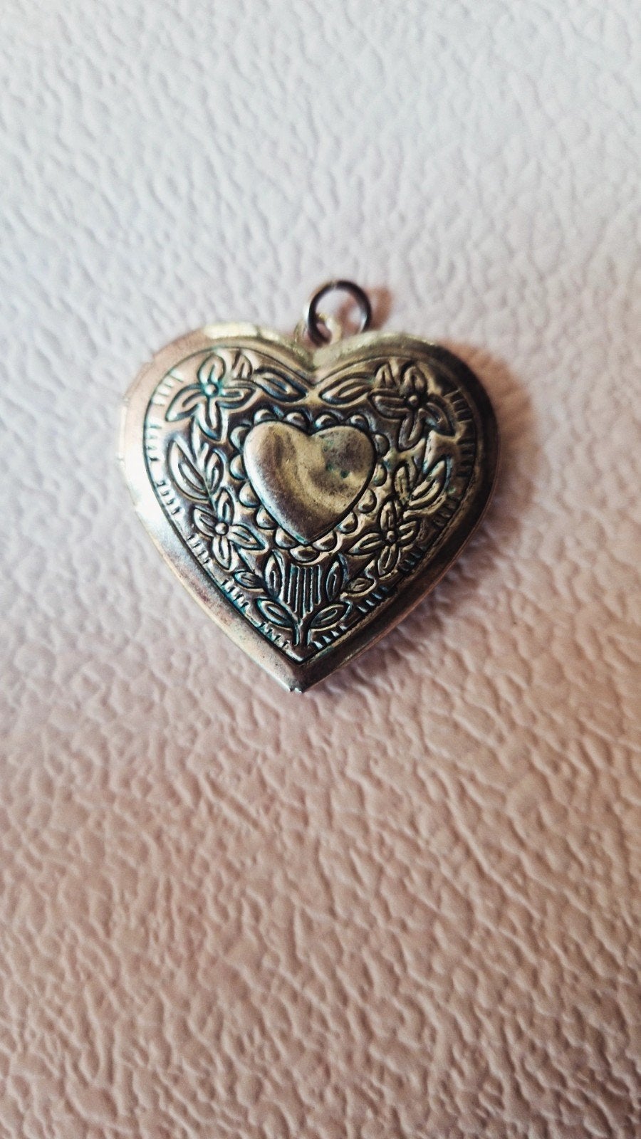 Vintage Zilveren Hart Medaillon Hanger, Met hanger, Gebruikt, Ophalen of Verzenden, Zilver