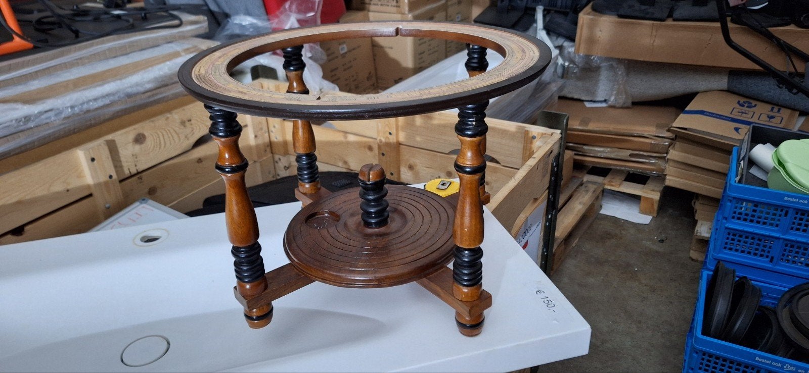 Houten wereldbolhouder - ca. 44 cm doorsnee, Ophalen of Verzenden