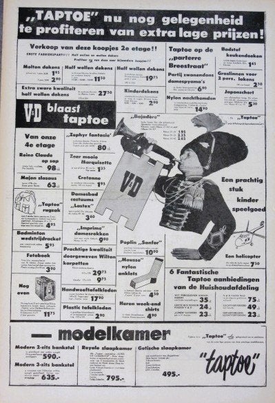 20 vintage advertenties Vroom en Dreesmann 1957 V&D, Ophalen of Verzenden, Gebruikt, Reclamebord