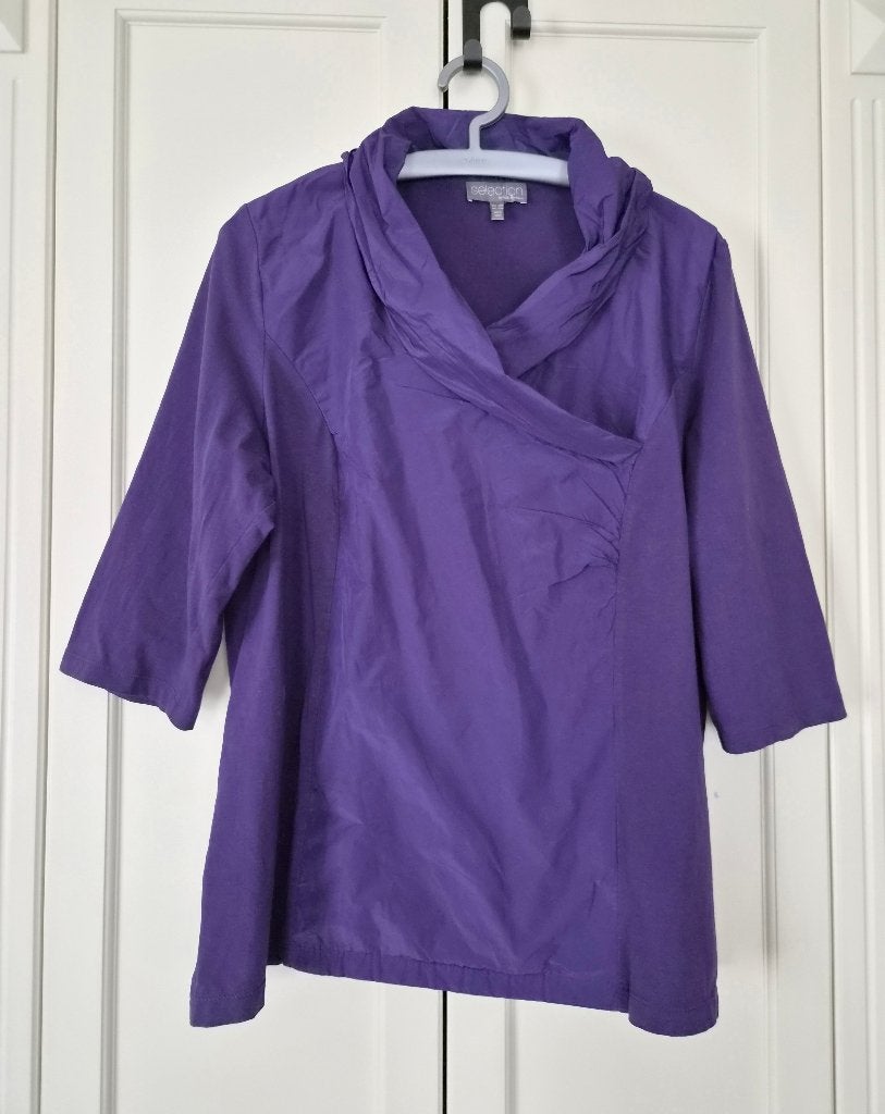 Ulla Popken shirt, tuniek, driekwartmouw, paars, maat 48, Blouse of Tuniek, Paars, Ulla Popken, Ophalen of Verzenden