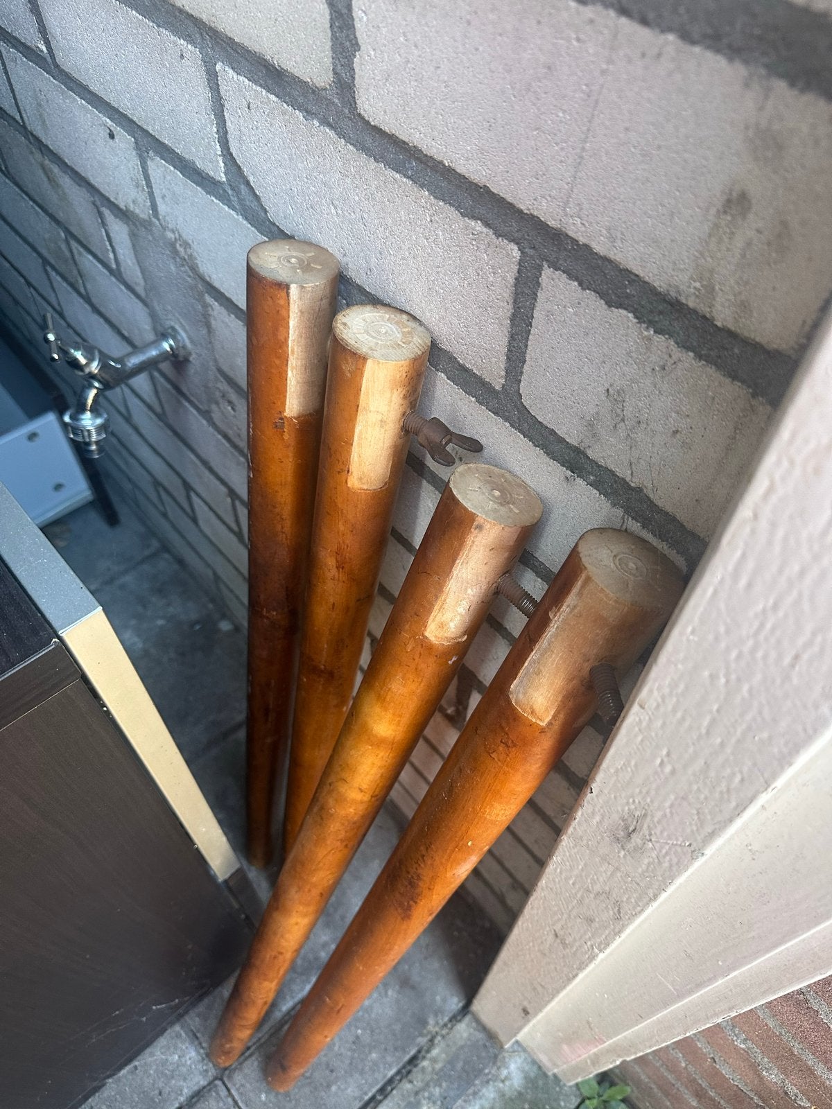 Tafelblad met 4 houten tafelpoten, Gebruikt, 100 tot 150 cm, Tafelblad, Rechthoekig