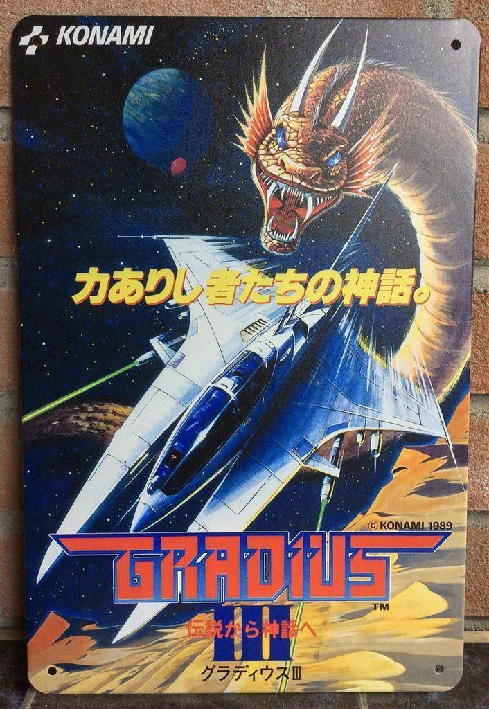 KONAMI GRADIUS 3 Metalen Wandbord nemesis msx, 1 speler, Ophalen of Verzenden, Nieuw, Vanaf 3 jaar
