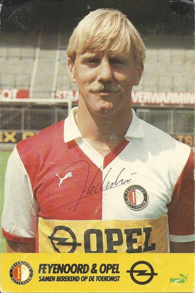 1984-1985 fotokaart Opel André Hoekstra Feyenoord, Verzamelen, Verzenden, Zo goed als nieuw, Feyenoord, Spelerskaart