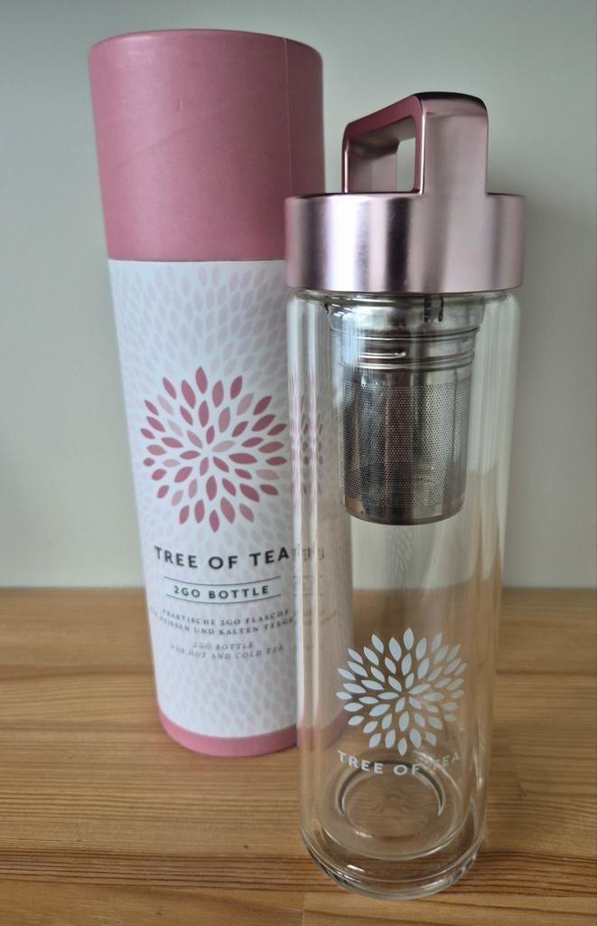 •Nieuw• Tree of Tea 2GO Bottle, Nieuw, Ophalen of Verzenden, Roze, Glas
