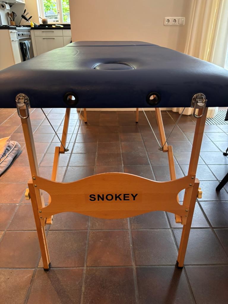 Massagetafel inklapbaar, merk Snokey, met diverse steunen., Sport en Fitness, Massageproducten, Ophalen, Zo goed als nieuw, Massagetafel