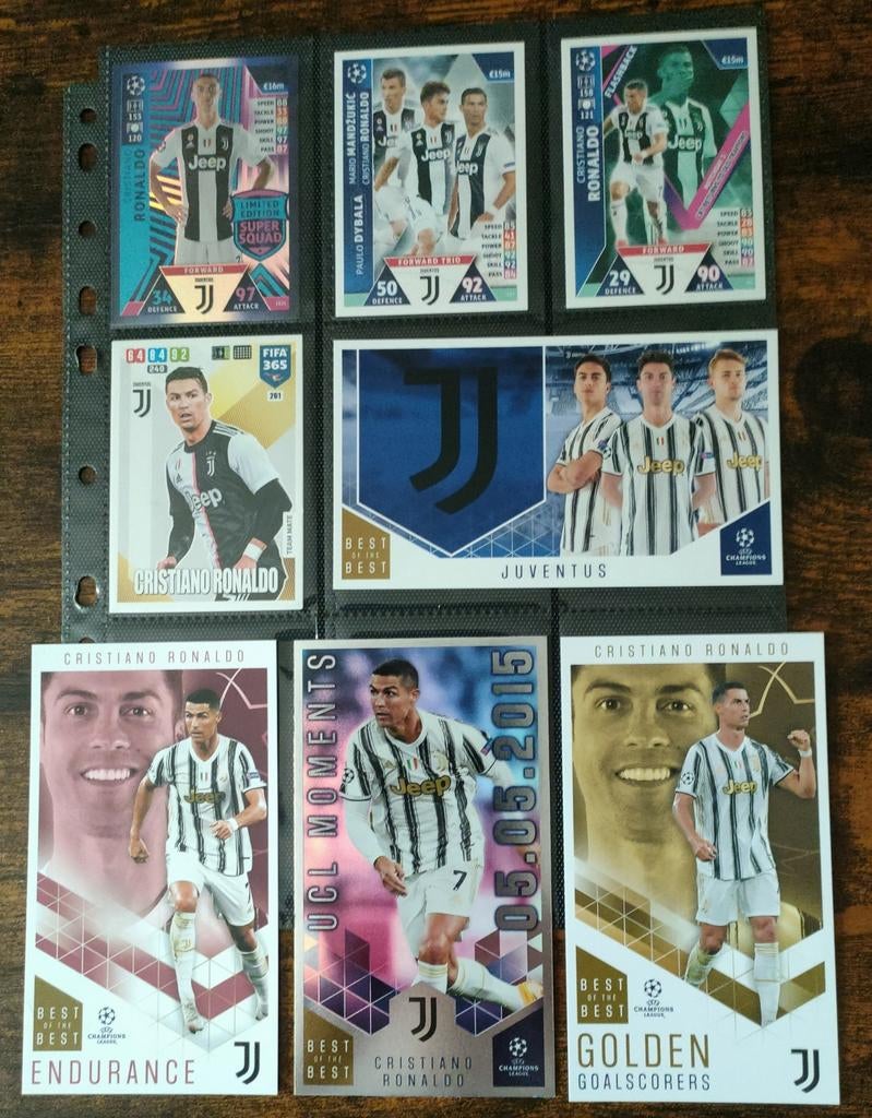 Ronaldo Juventus Topps & Panini 8 x. Champions League, Verzamelen, Sportartikelen en Voetbal, Ophalen of Verzenden, Zo goed als nieuw