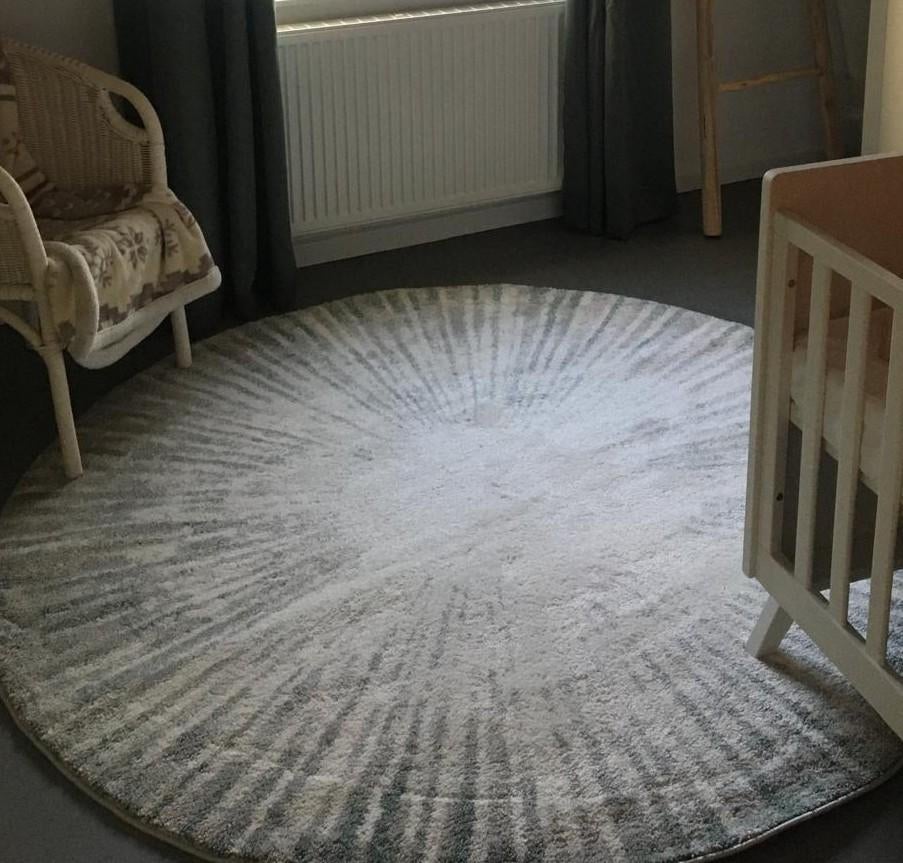 Rond vloerkleed 200 cm, Ophalen, 75 m² of meer, Wit, Tapijt