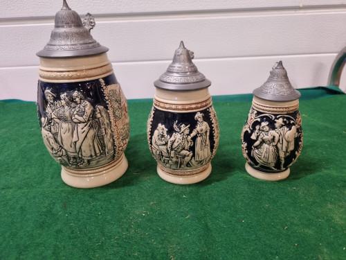 Bierpullen aardewerk met tinnen deksels, Verzamelen, Ophalen of Verzenden, 'T Olde Gre-j, Info@toldegrej.nl, Endepoelstraat 20f Didam