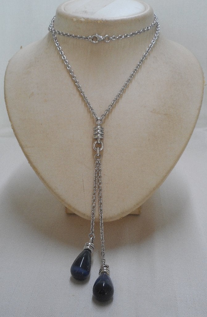 Zilveren Zinzi  ketting met katoog stenen druppels nr.1569, Met hanger, Verzenden, Zo goed als nieuw, Zilver