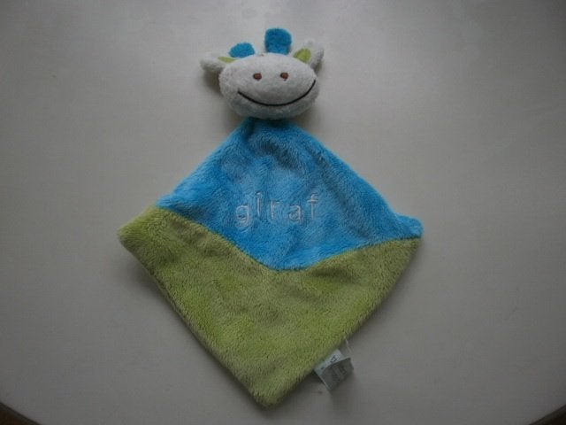 AH Happy horse giraf met knisper groen/blauw 3x velours U, Giraf, Happy Horse, Nieuw, Ophalen of Verzenden