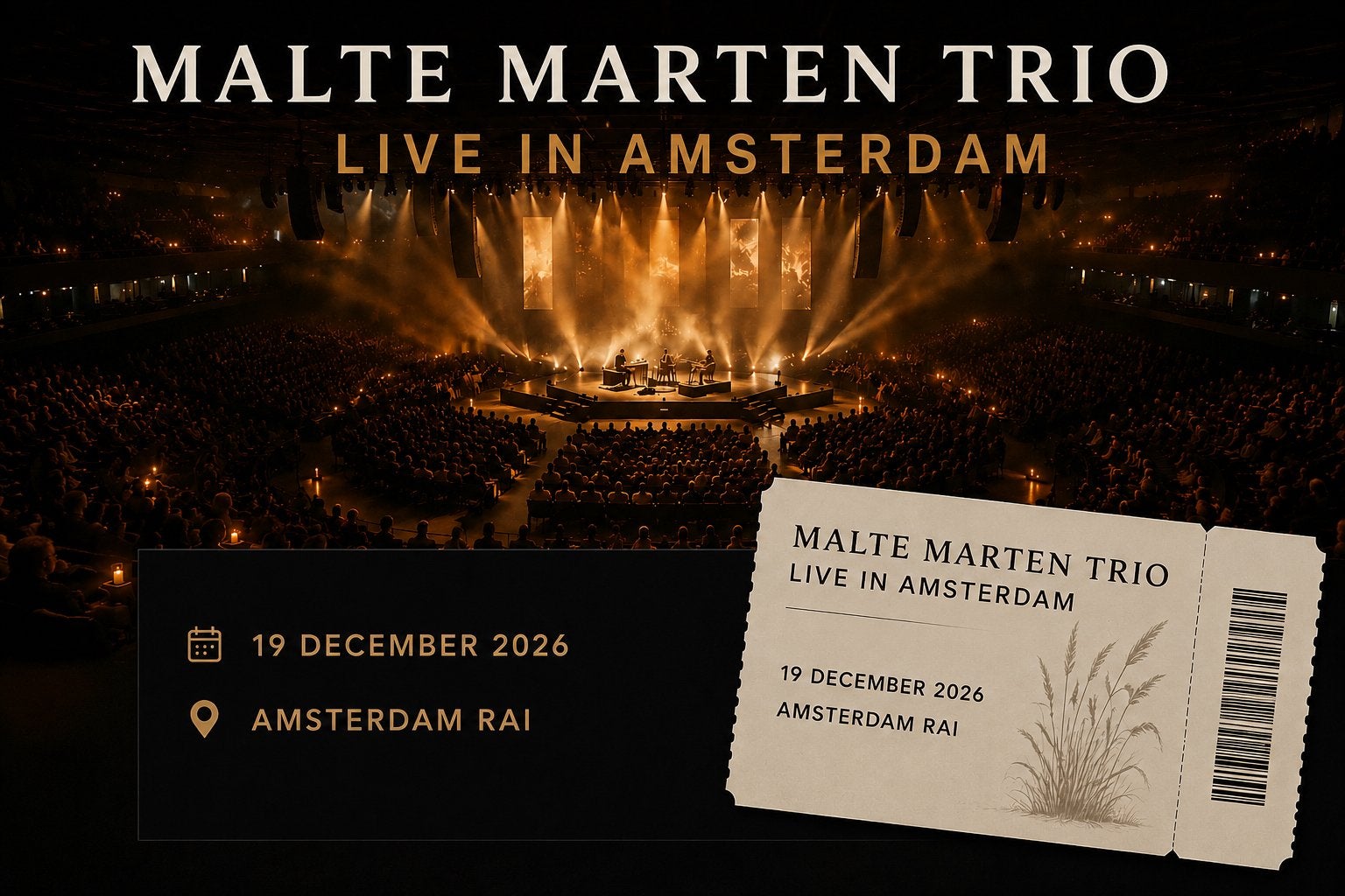 Te koop ticket Malte Marten Trio Live 19 december 2026, Twee personen