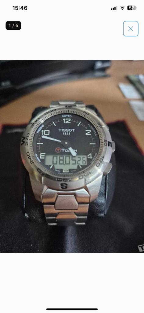 Orgineel tissot touch horloge, Ophalen of Verzenden, Zo goed als nieuw, Staal, Overige merken