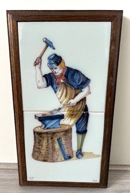 Tichelaar Makkum tegeltableau smid, Ophalen of Verzenden