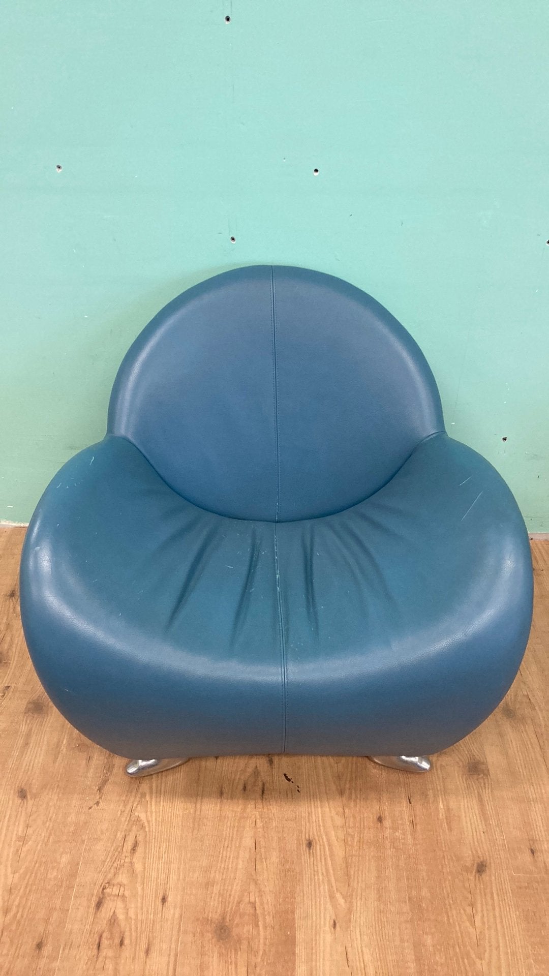 Leolux Papageno Fauteuil - Blauw Leer, Huis en Inrichting, Fauteuils, Gebruikt, Leer, Ophalen