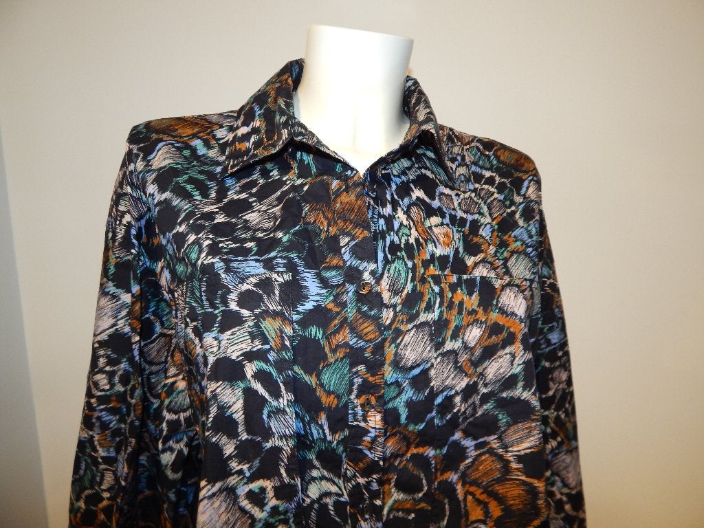 Ulla Johnson trendy blouse in print donkere tinten mt 8/M, Kleding | Dames, Maat 38/40 (M), Meerkleurig, Verzenden, Ulla johnson