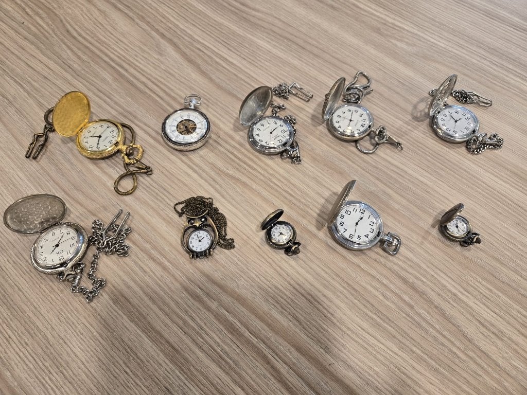 10 decoratieve zakhorloges – bijzondere modellen (set 6/7), Sieraden, Tassen en Uiterlijk, Overige merken, Overige materialen