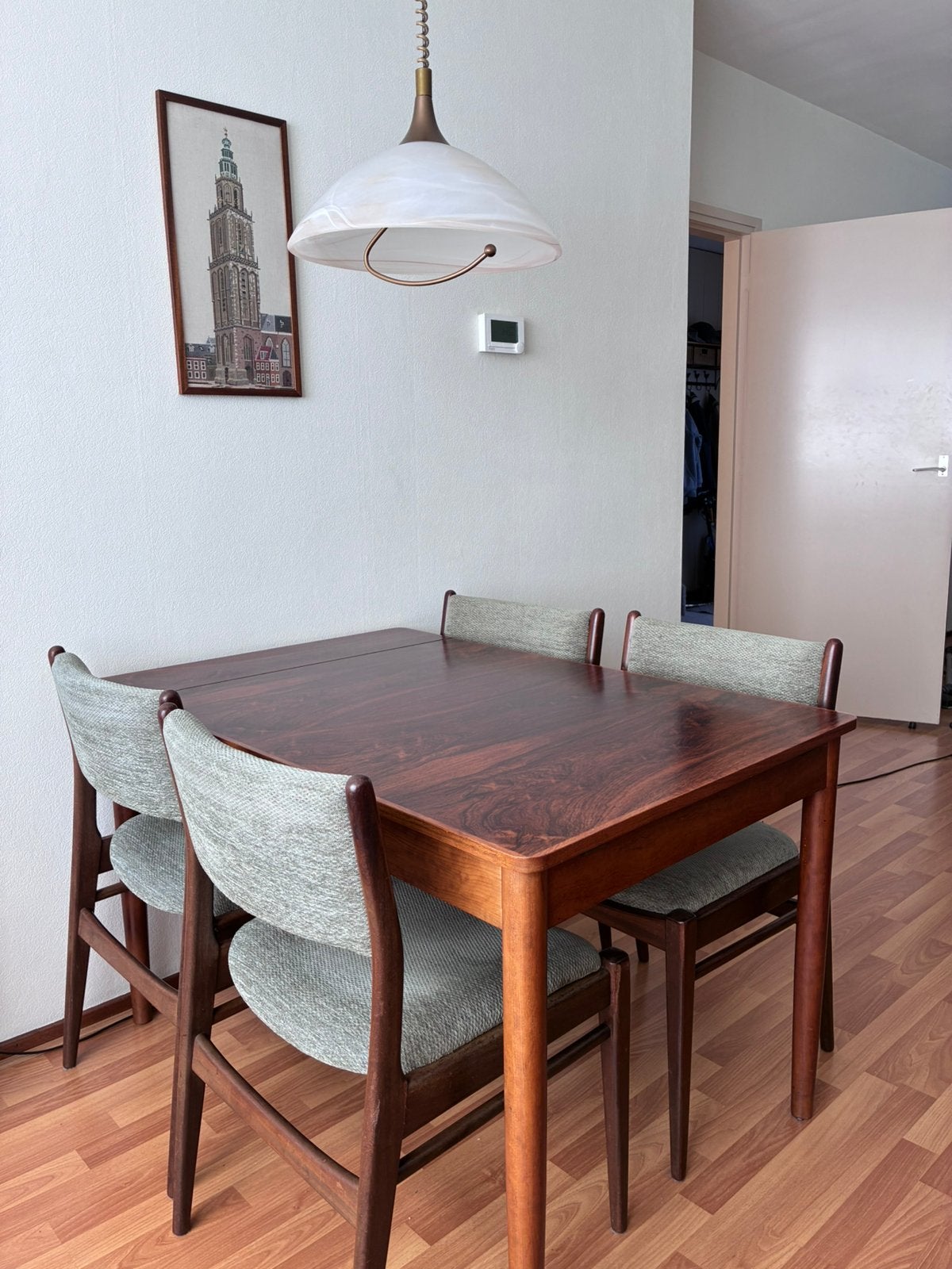 Eetkamertafel + stoelen, Huis en Inrichting, Ophalen, 200 cm of meer, 50 tot 100 cm, Zo goed als nieuw