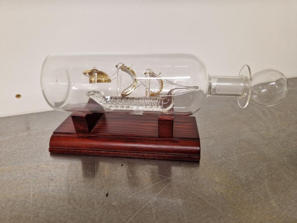 kristallen boot floot PINTA  in fles MAYFLOWER GLASS, Ophalen of Verzenden, Nieuw, Zeilboot, Schaalmodel