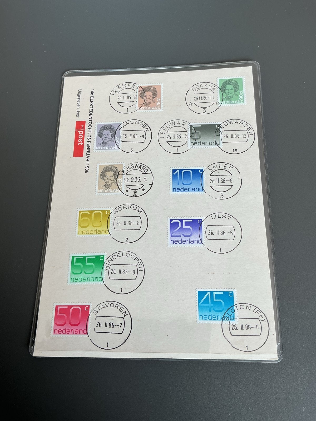 Elfstedentocht 1986 Postzegelvel - Onbeschreven, Ophalen of Verzenden, Onbeschreven, Nederland