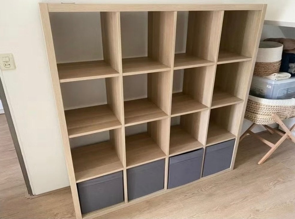 2x Kallax 16 vaks open kast vakkenkast 4x4 bruin Ikea, Huis en Inrichting, Kasten | Ladekasten, Ophalen, 100 tot 150 cm, 5 laden of meer